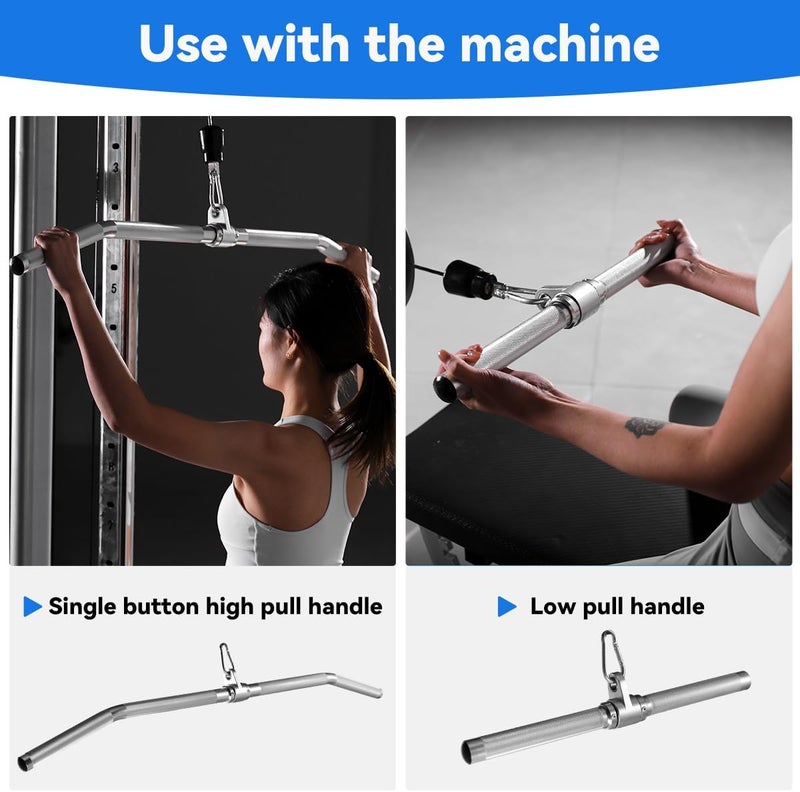 CYBEOE Cable Machine Attachment, lat pull down bar, Lightweigh Aluminum Tricep Straight Bar, V Bar, LAT Pulldown Attachments, gym attachments for cable machine, Accessories Load 1000lbs - Image 5